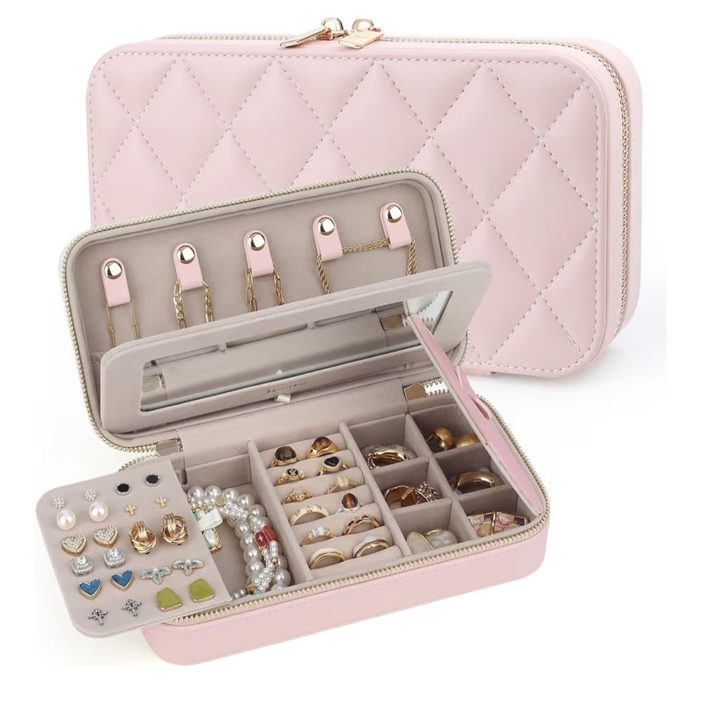 Jewelry Organizer - Pink Quilted Travel Bag - NWT - Picture 1 of 3